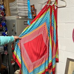 TRINA TURK XL Colorful Striped Halter Dress